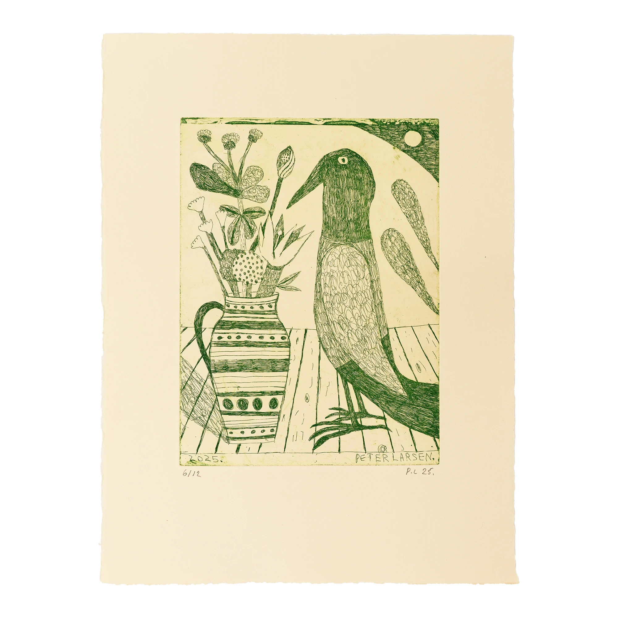 Peter Larsen - Untitled (Bird with Flowers)