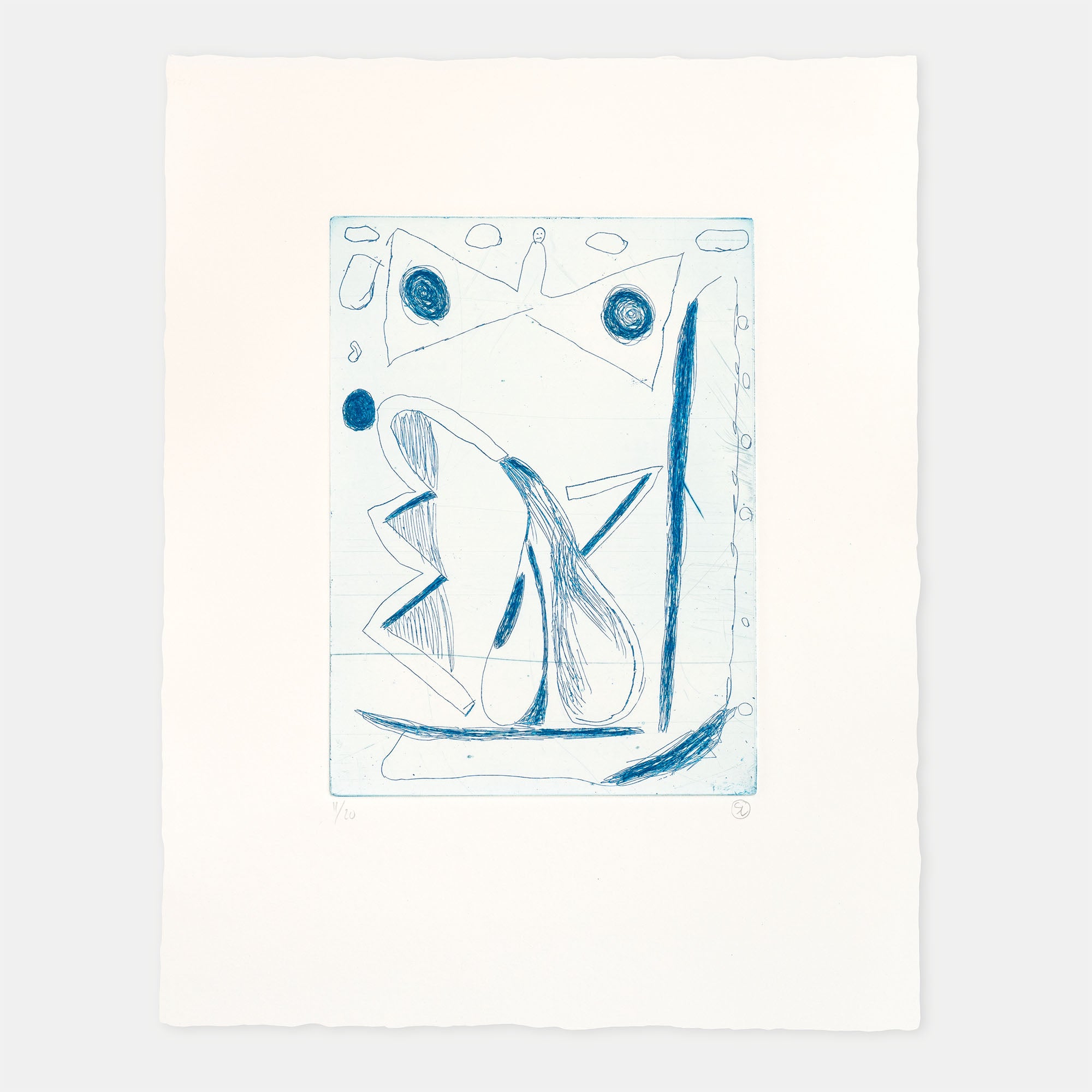 Sune Christiansen - Untitled Blue Etching