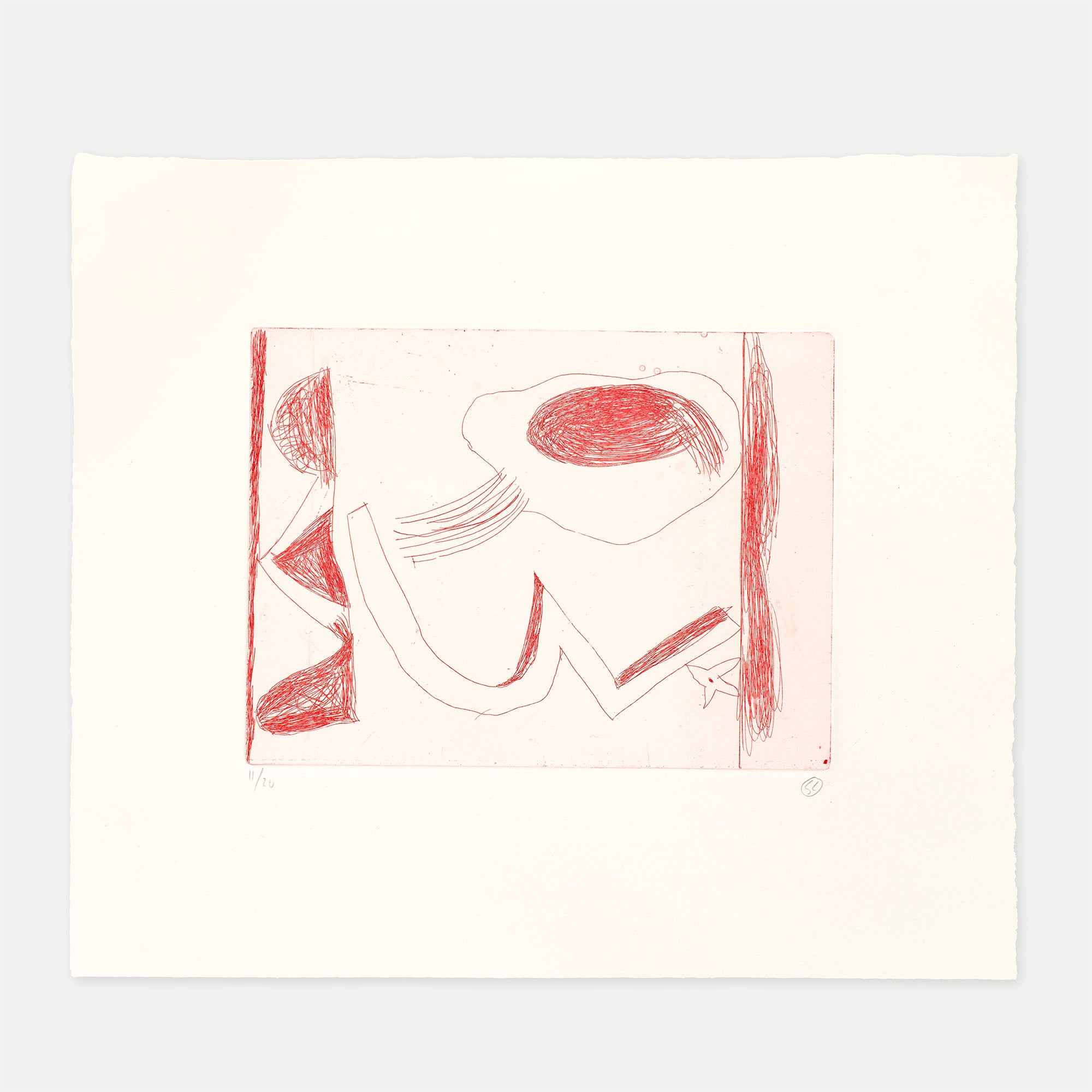 Sune Christiansen - Untitled Red Etching