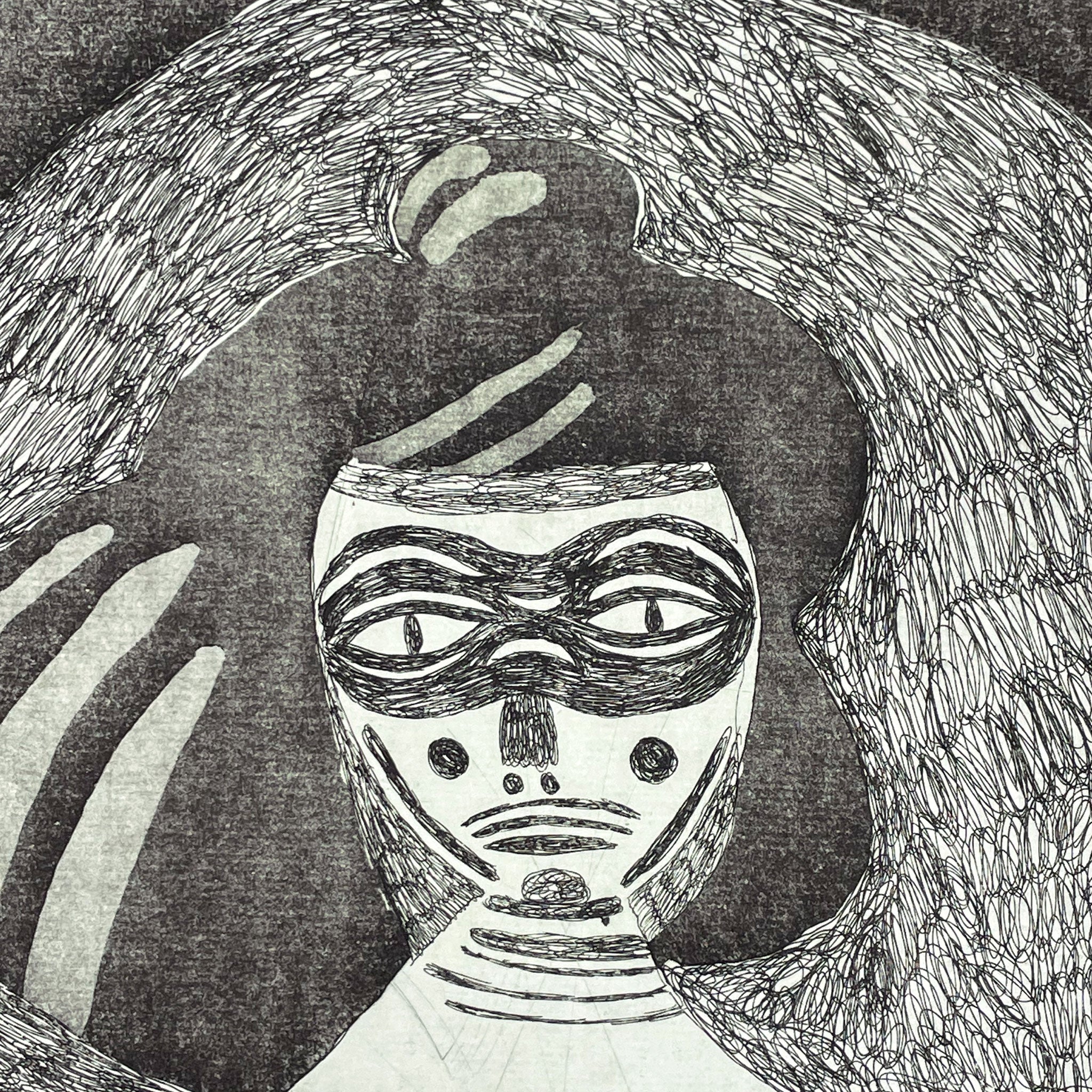 Peter Larsen -Kvinde med maske og slange