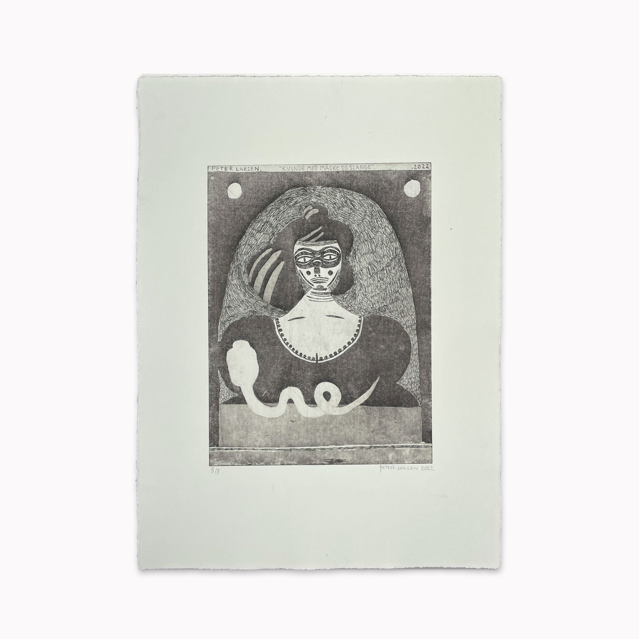 Peter Larsen -Kvinde med maske og slange